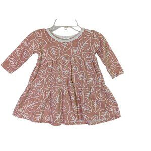 Tesa Babe Baby Girl size 12 to 18 Months Pullover Knit Cotton Peach Leave Dress